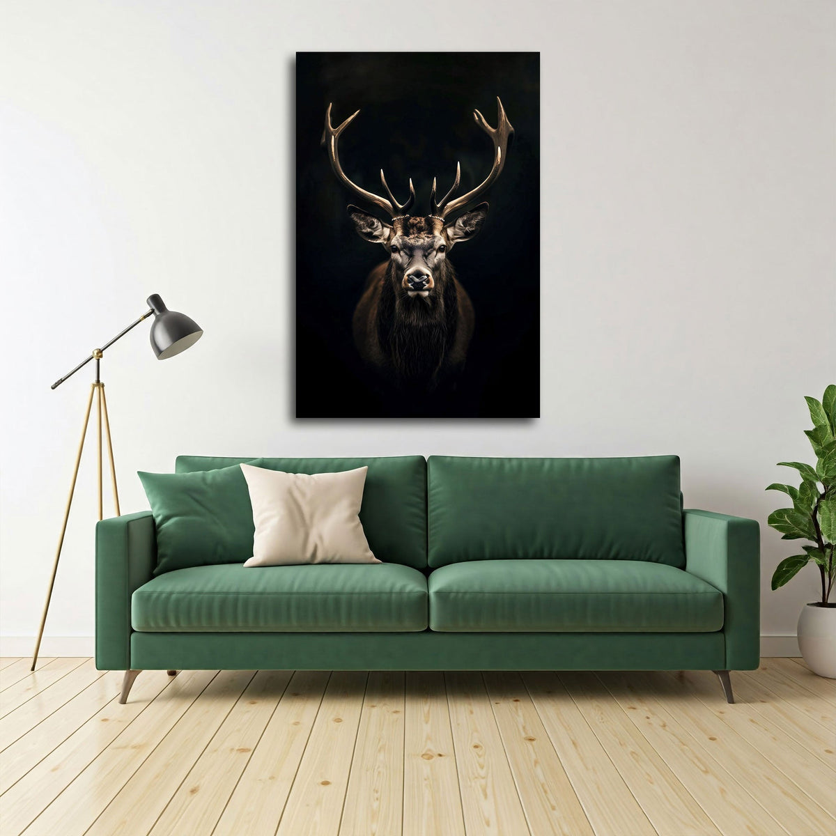Tier Wandbild im Hochformat an einer Wohnraumwand