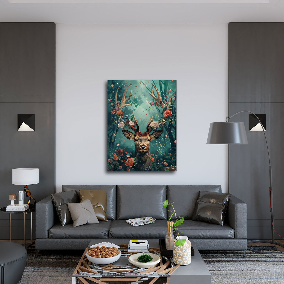 Tier Wandbild im Hochformat an einer Wohnraumwand