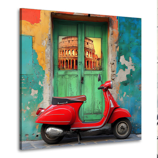 Italien Vintage Vespa Kolosseum Rom Straßenmotiv Wandbild