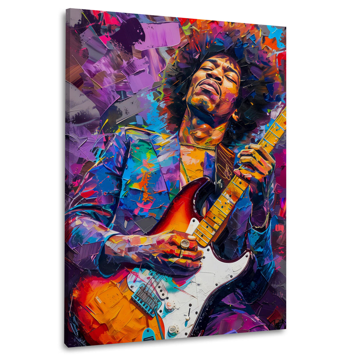 Hendrix abstrakt farbenfroh und expressiv Wandbild