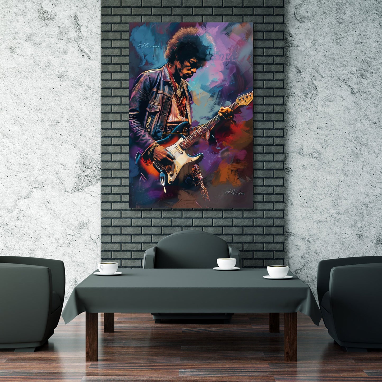 Hendrix bunt und urban in kräftigen Tönen Wandbild