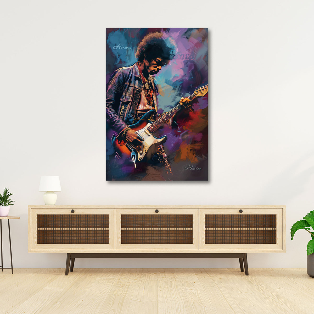Hendrix bunt und urban in kräftigen Tönen Wandbild