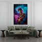 Jimi Hendrix Rocklegende bunt in Aquarell Wandbild