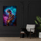 Hendrix Rocklegende bunt und farbenfroh als Wandbild