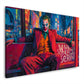 Joker in leuchtender Pop Art Kunst der Großstadt Wandbild