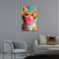 Katze mit gelber Brille und Kaugummi Pop Art Wandbild