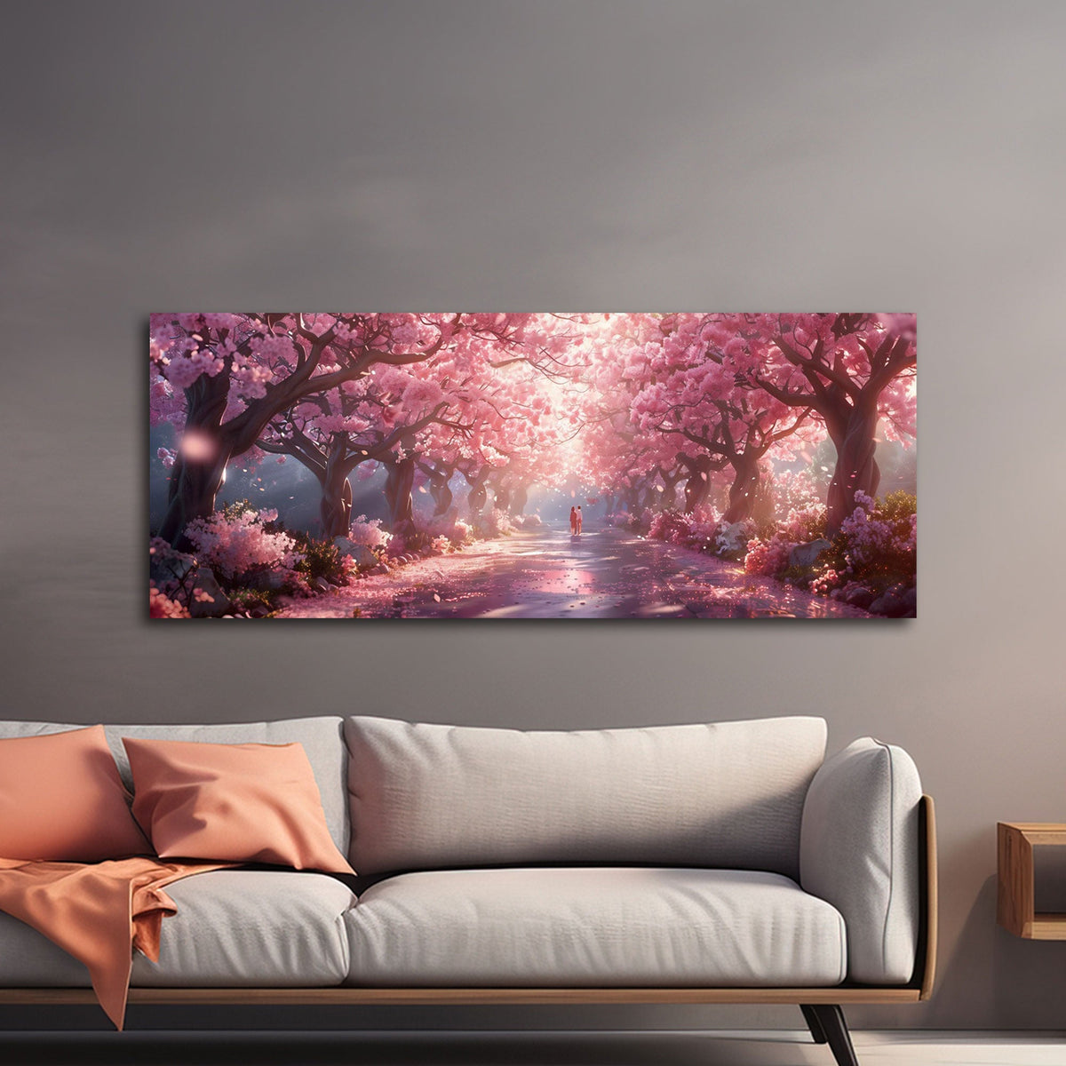 Panorama Naturwandbild an einer Wohnraumwand