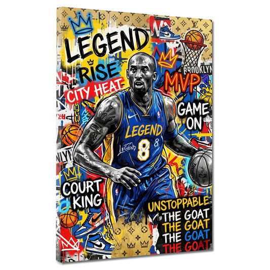 Kobe Nummer 8 als Basketball Legende Pop Art Wandbild