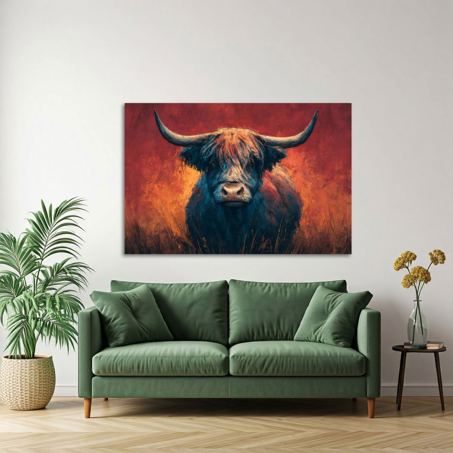 Kuh Pastellmalerei expressiv in Ölmalerei Wandbild