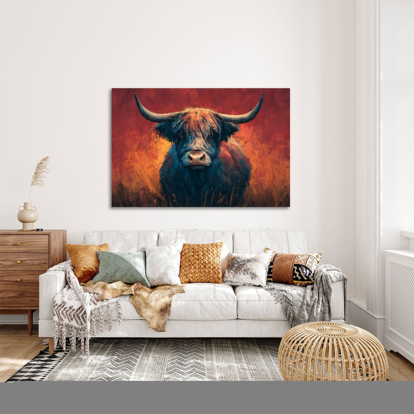 Kuh Pastellmalerei expressiv in Ölmalerei Wandbild
