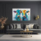Tier Wandbild im Querformat an einer Wohnraumwand