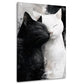 Kuschelnde Katzen schwarz weiß Wandbild