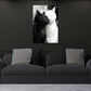 Kuschelnde Katzen schwarz weiß Wandbild