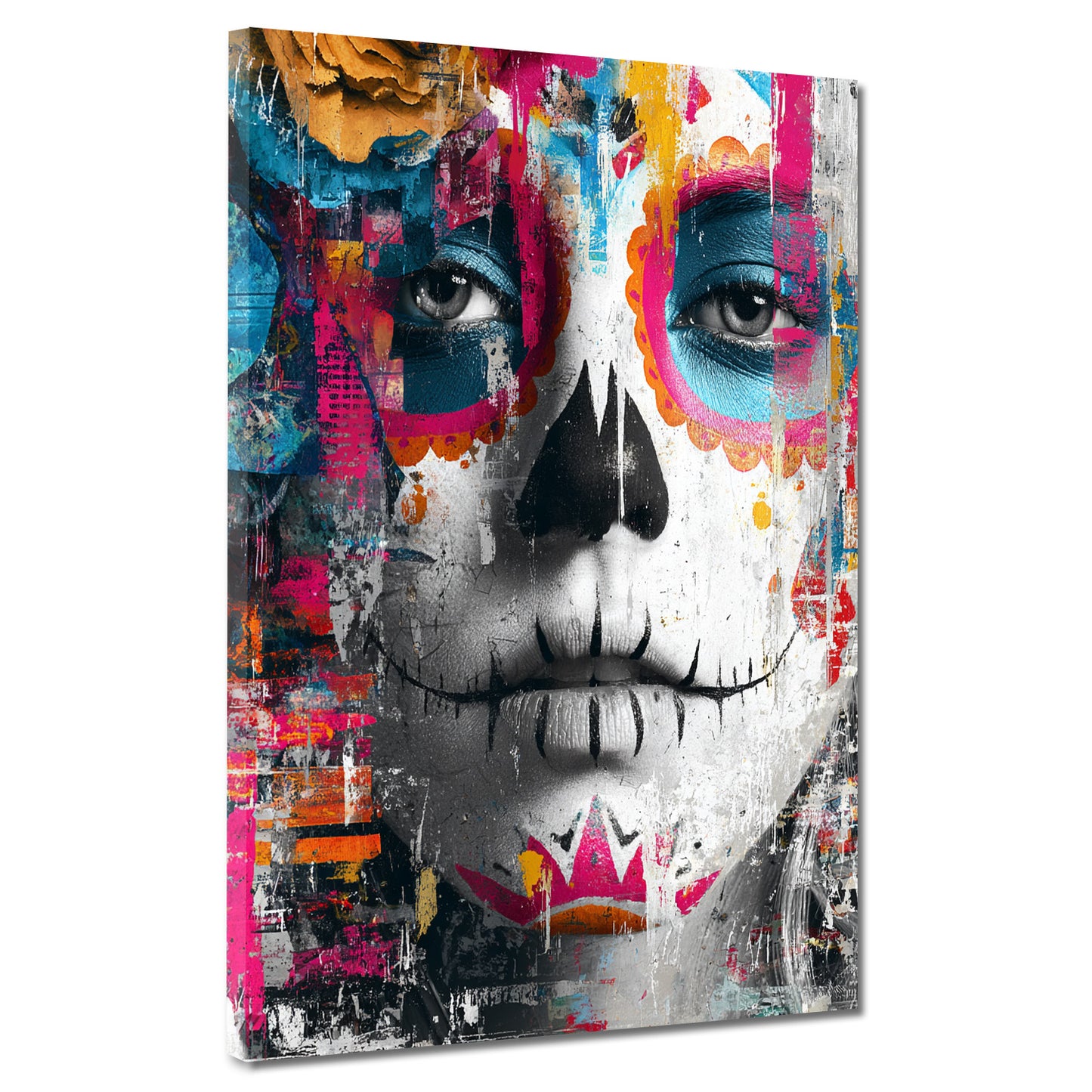 La Catrina Pop Art Totenkopf Frau Wandbild