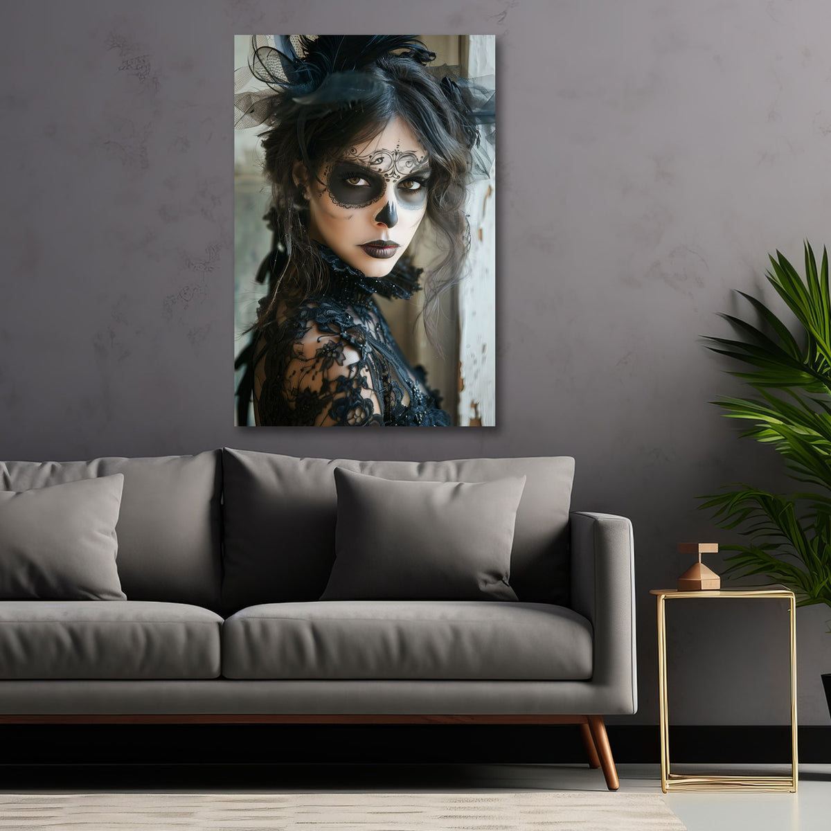 La Catrina Portrait dunkel und elegant Wandbild