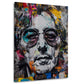 Lennon mit runder Brille als Street Art Wandbild im Hochformat