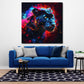 Leopard Portraet im Pop Art Stil als Acrylglasbild