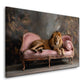Löwe auf Sofa im eleganten Wohnzimmer Tier Portrait Wandbild