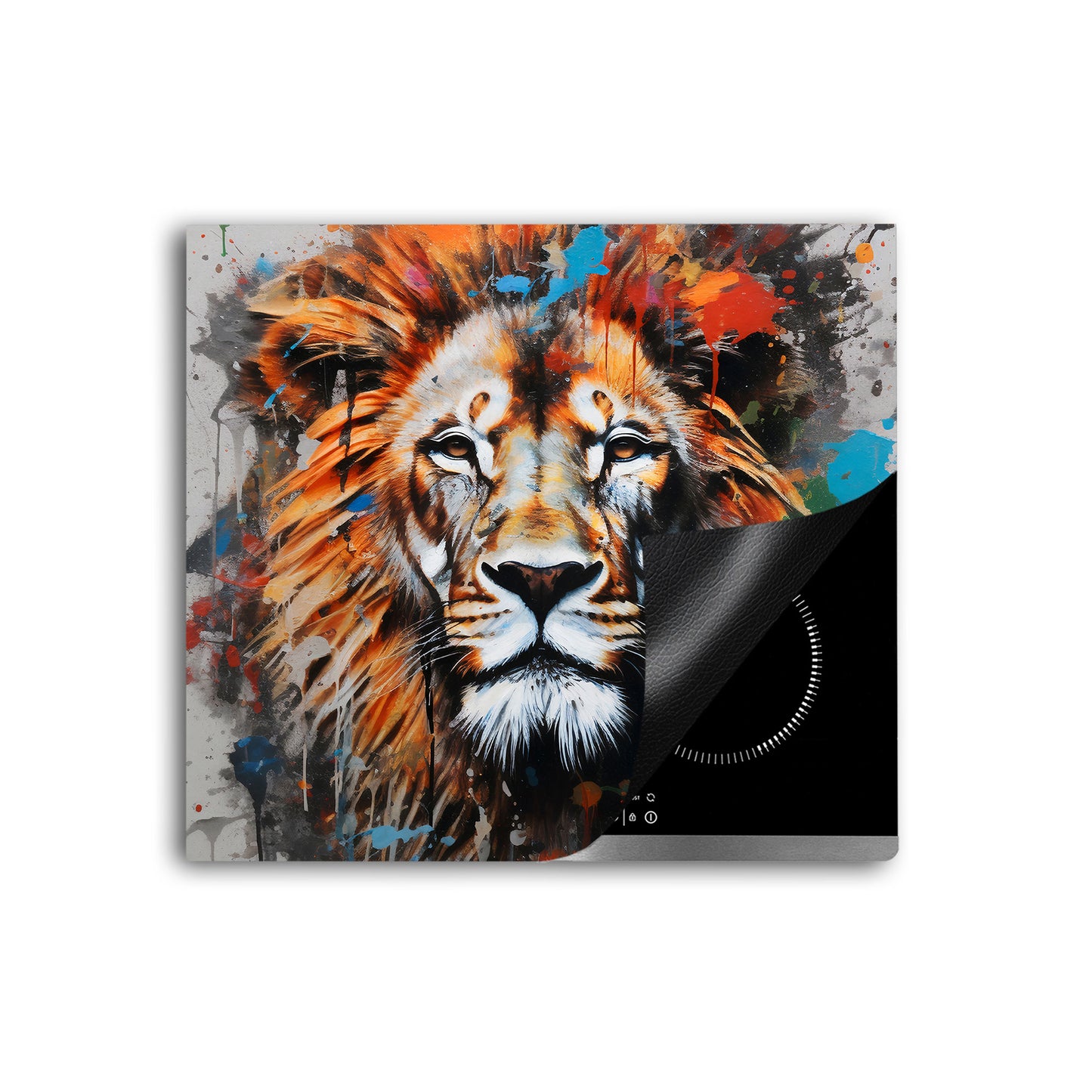 Löwe Kopf Pop Art Herdabdeckplatte Induktionsschutz für Ceranfeld & Küche Deko