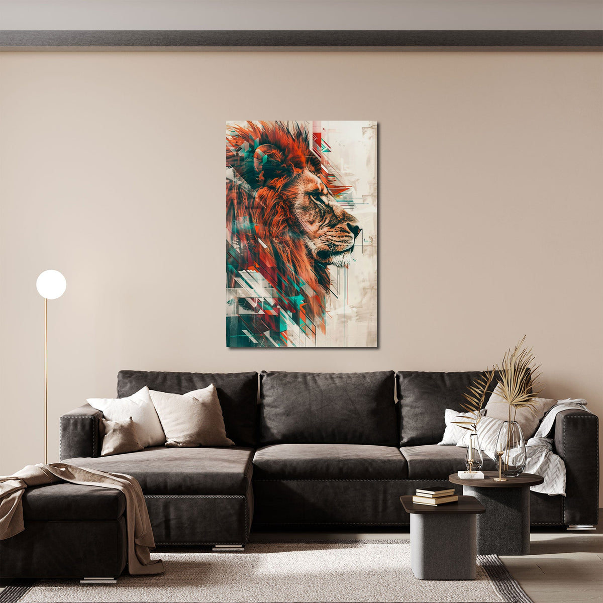 Tier Wandbild im Hochformat an einer Wohnraumwand