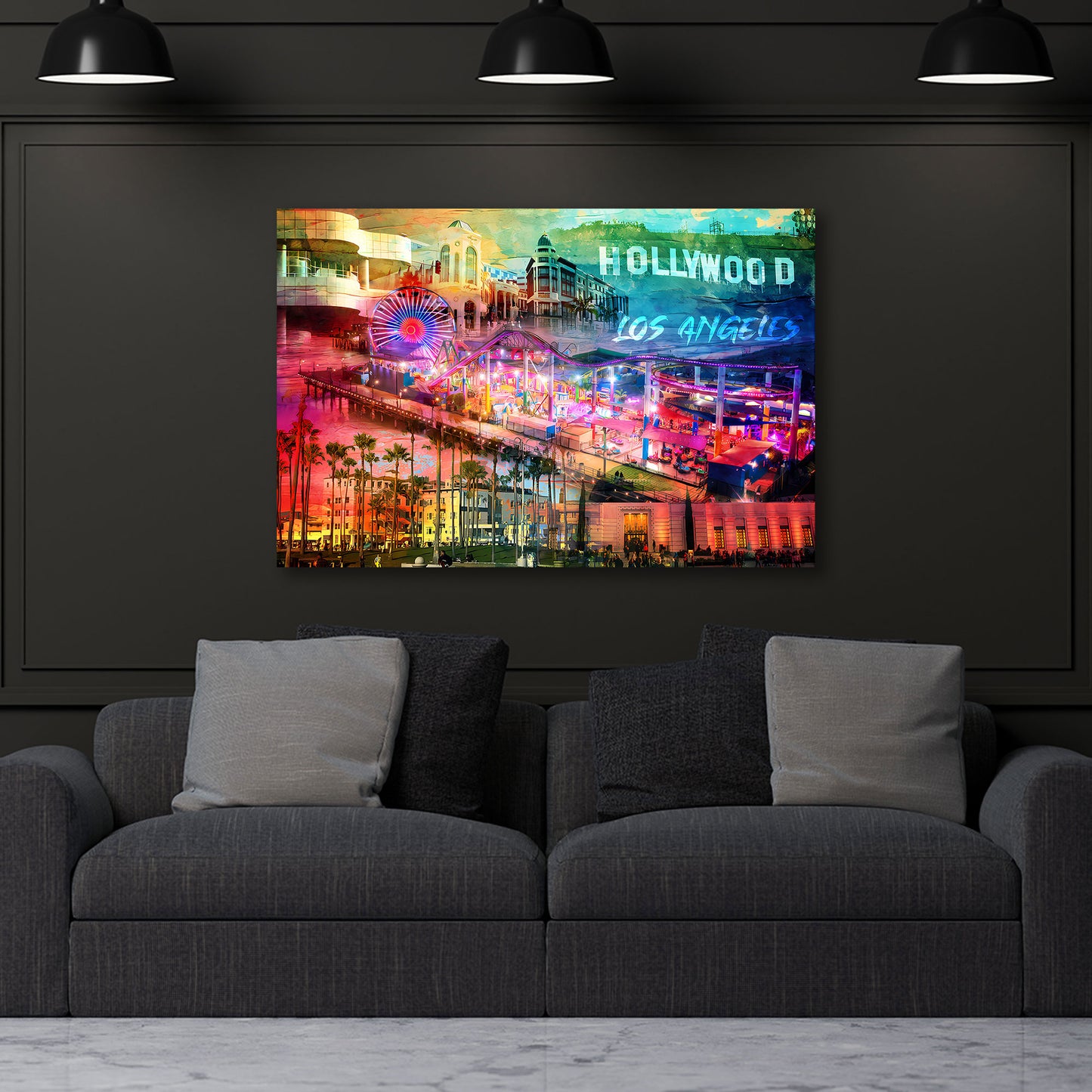 Los Angeles Santa Monica Pier Hollywood Palmen Wandbild