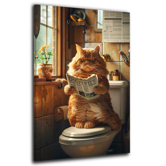 Lustige Katze Toilette Zeitung Badezimmer Wandbild