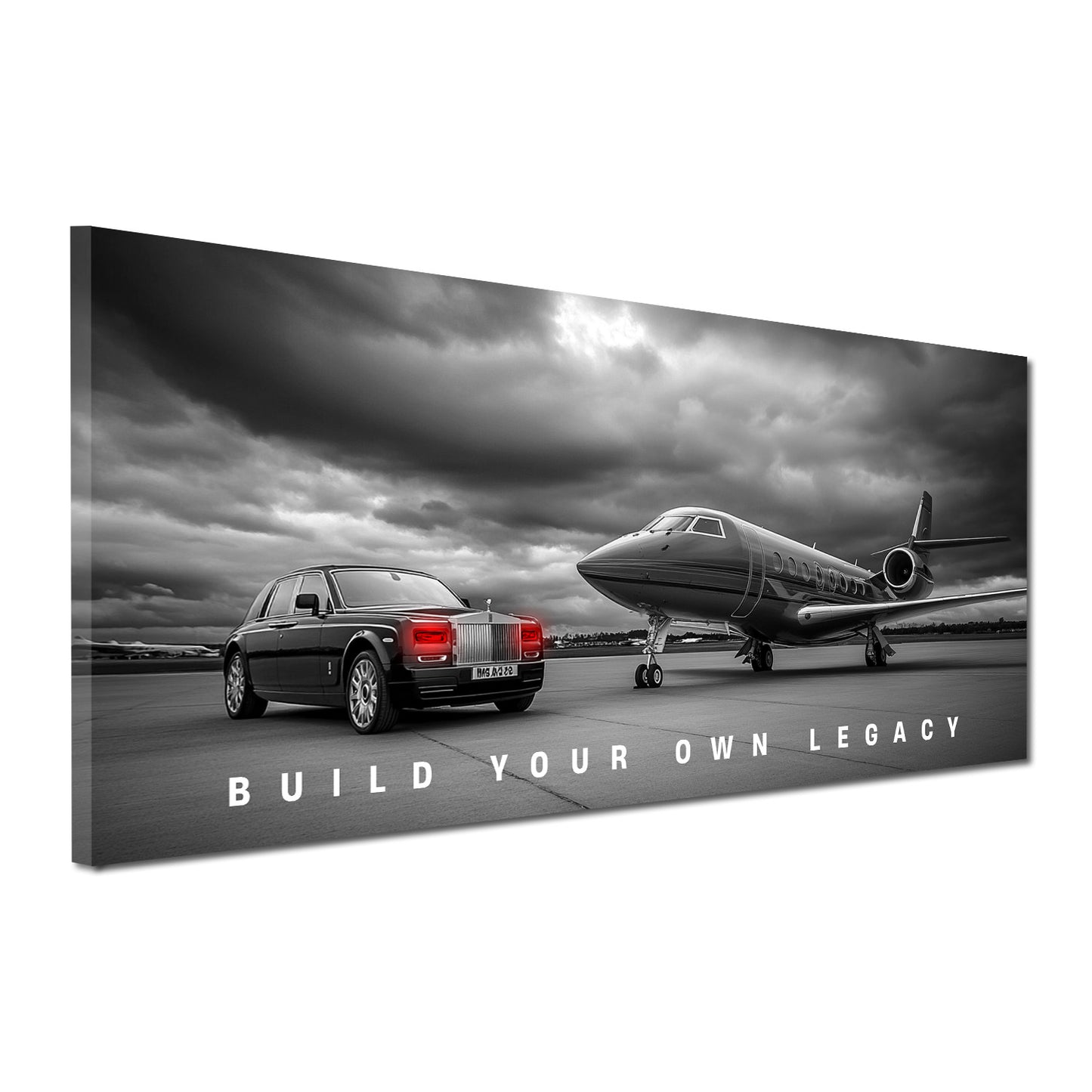 Luxus Auto Jet Motivation Erfolg Wandbild