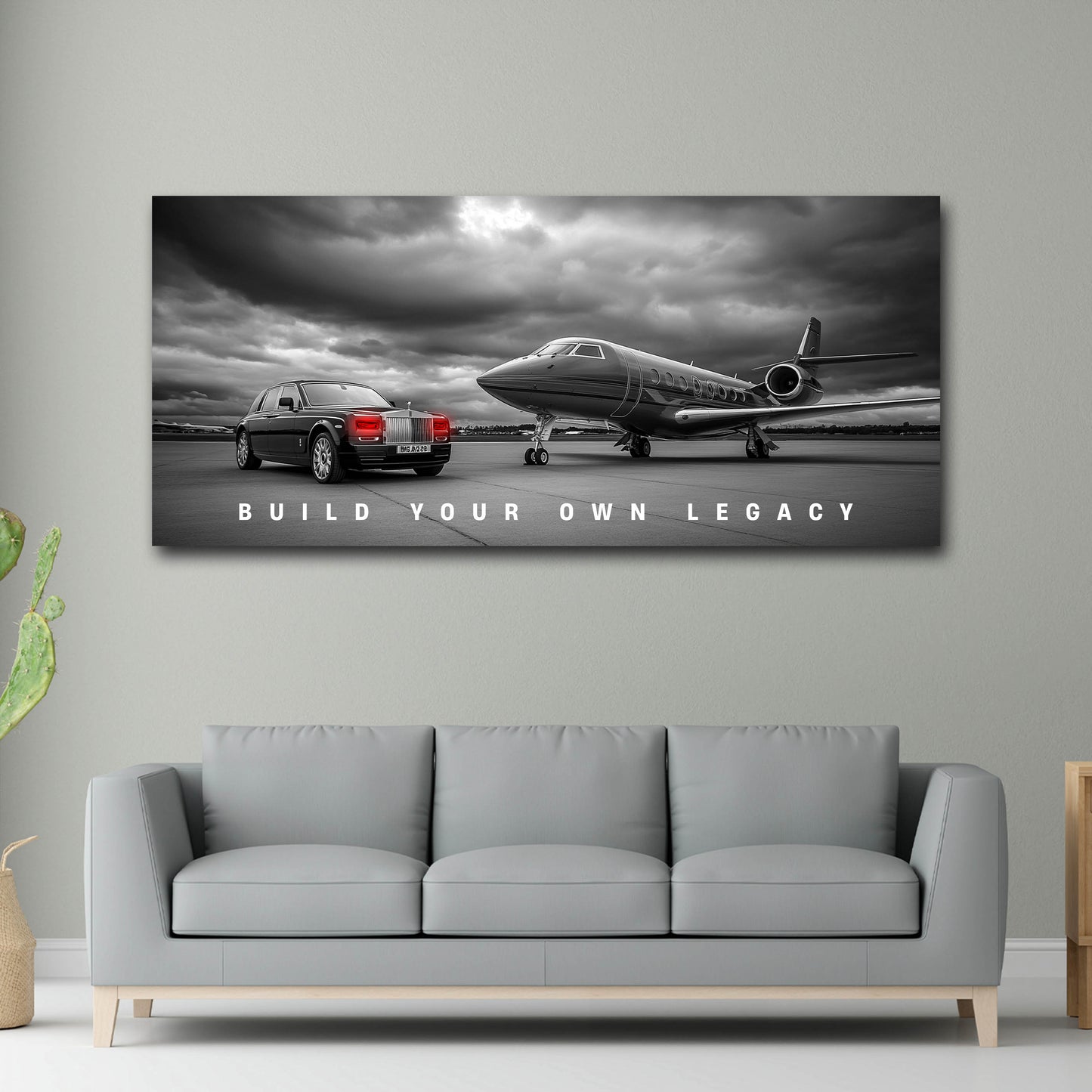 Luxus Auto Jet Motivation Erfolg Wandbild