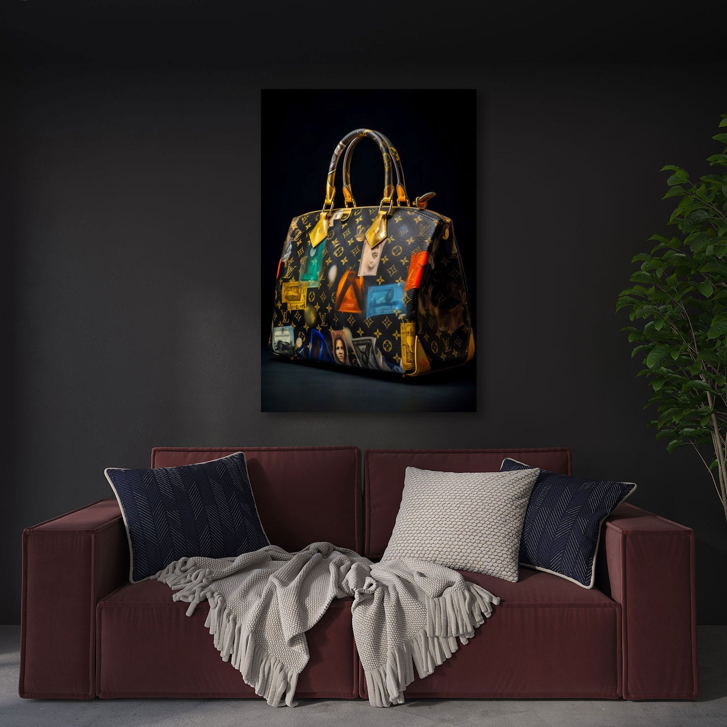 Luxus Handtasche Graffiti in Pastelltönen Wandbild