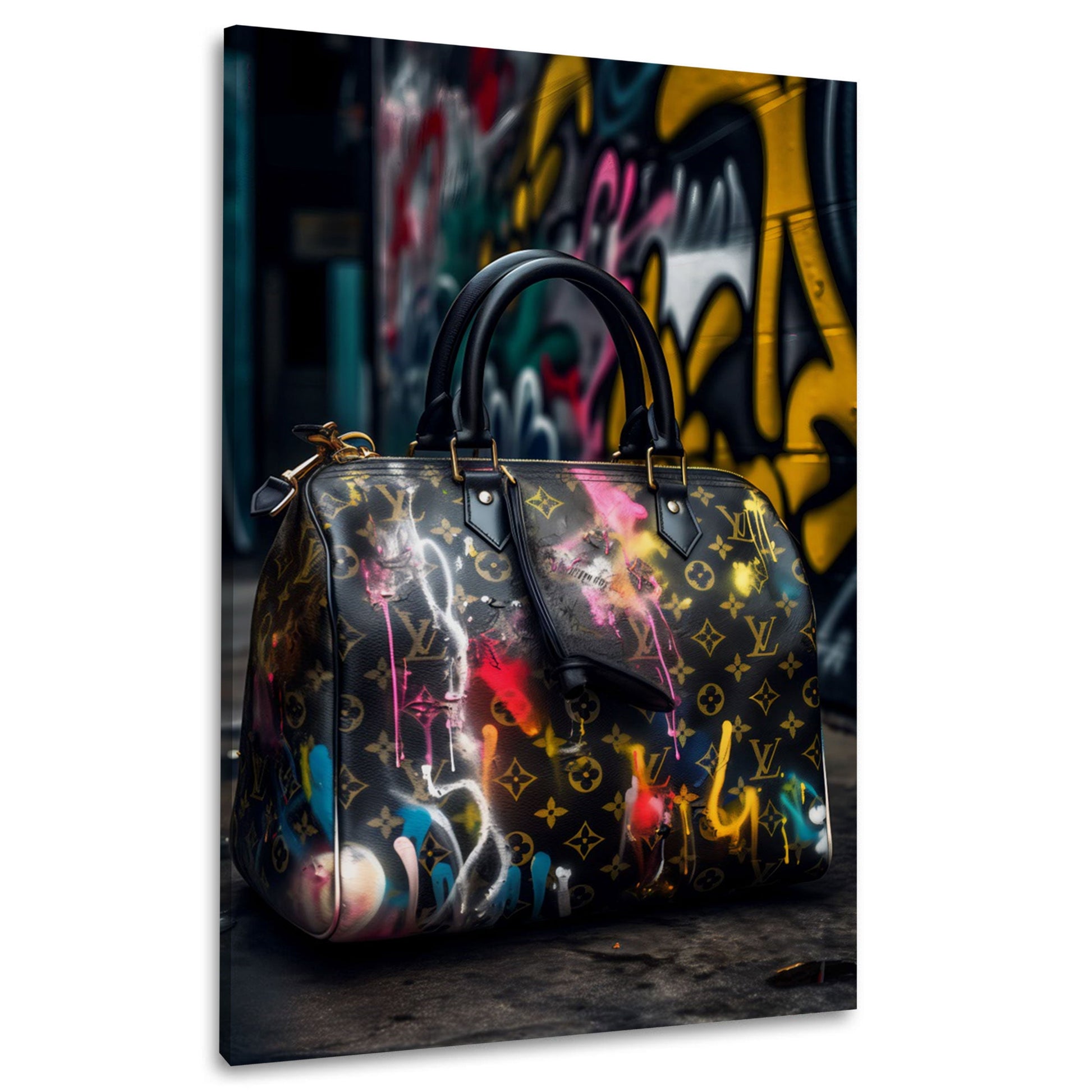 Luxus Handtasche mit Graffiti Design Fashion Wandbild