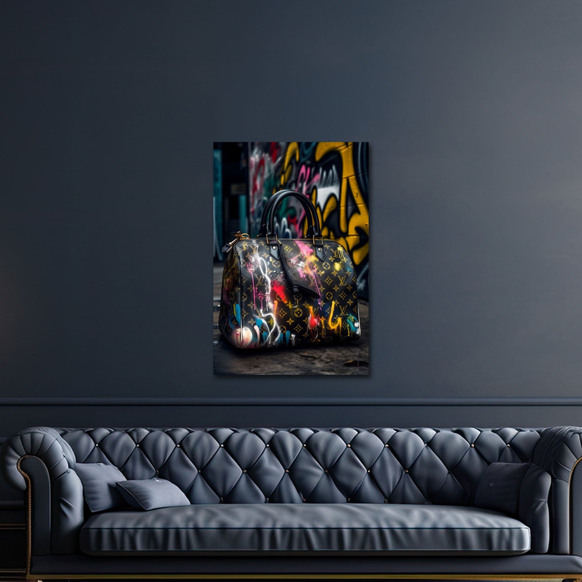 Luxus Handtasche mit Graffiti Design Fashion Wandbild