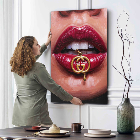 Luxus Lippen Schmuck Glamour Kunst Wandbild