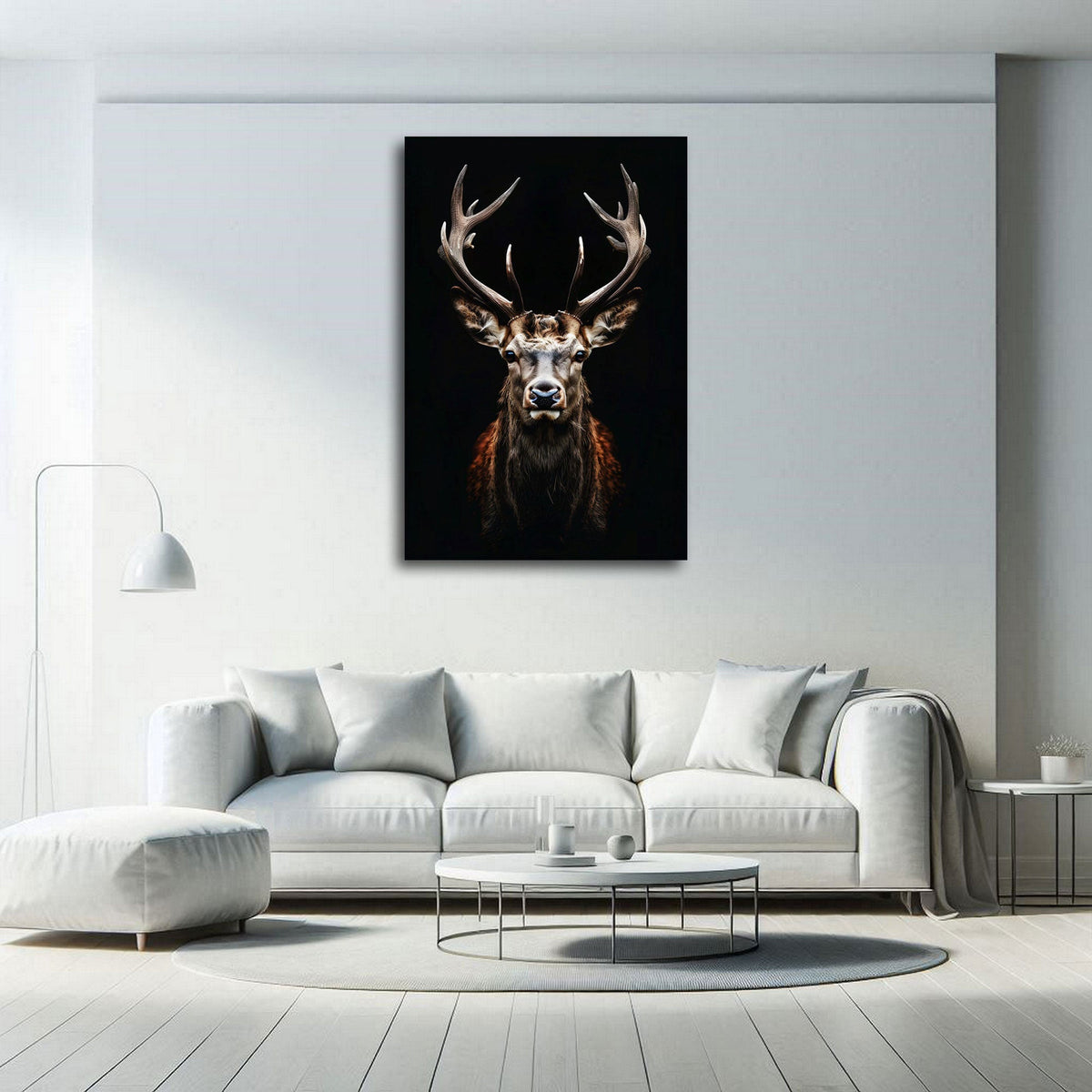 Tier Wandbild im Hochformat an einer Wohnraumwand