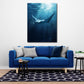 Mantarochen Ozean Lichtstrahlen Unterwasserwelt Wandbild