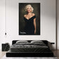 Marilyn Monroe Glamour Portraet im schwarzen Kleid Wandbild