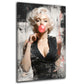 Marilyn Monroe mit Kaugummiblase und roten Akzenten Wandbild