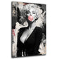 Marilyn Monroe pinke Blase auf abstraktem Grunge Wandbild