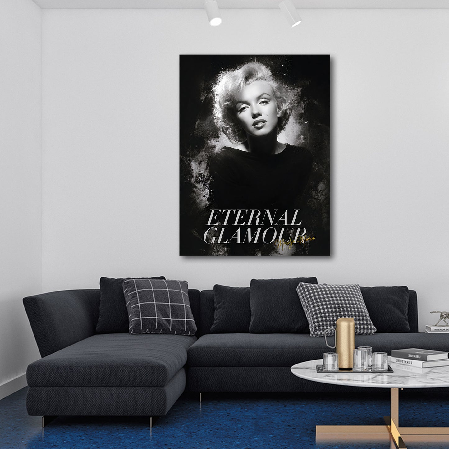 Marilyn Porträt schwarz weiß Glamour Ikone Wandbild