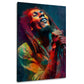 Marley Musiker Mikrofon Dreadlocks Porträt Wandbild