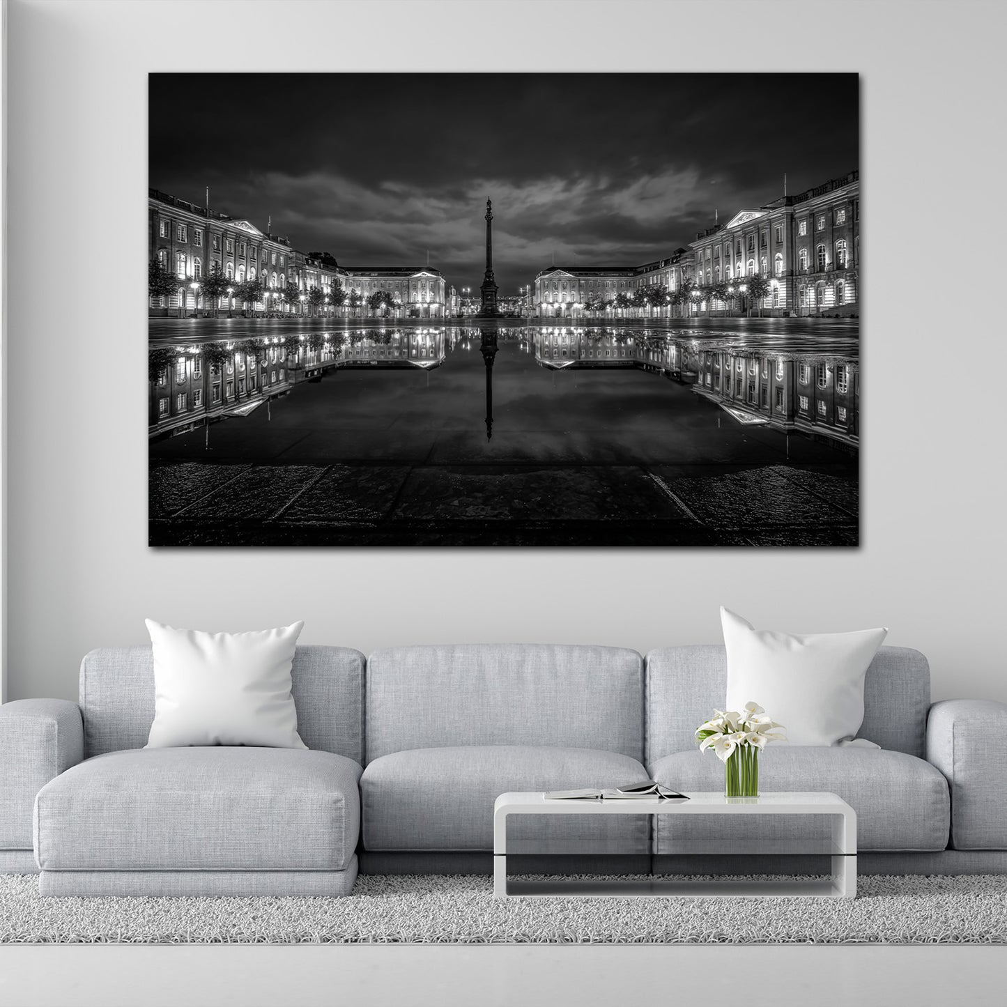 Max-Joseph-Platz München schwarz weiß Wandbild