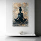 Meditierende Silhouette im Lotussitz goldener Stil Wandbild
