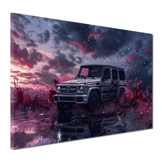 Mercedes G-Klasse SUV Luxus Offroad Power Regen Wandbild