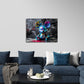 Graffiti Figuren Wandbild im Querformat an einer Wohnraumwand