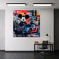 Mickey Mouse als Fahrer vor Porsche Racing Car Wandbild