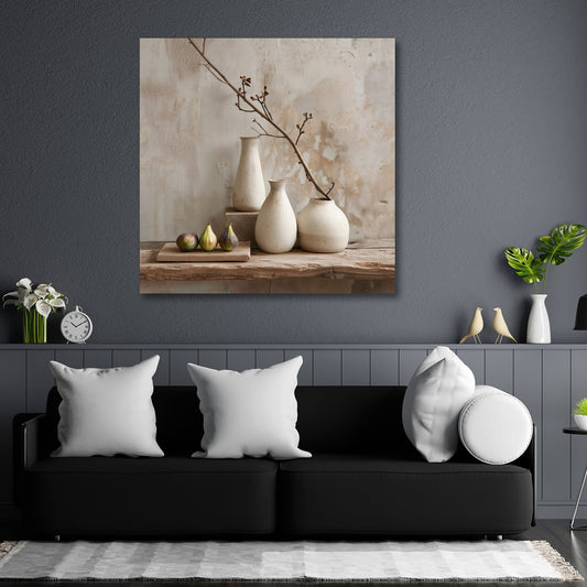 Minimalistisches Stillleben mit Vasen als Leinwandbild