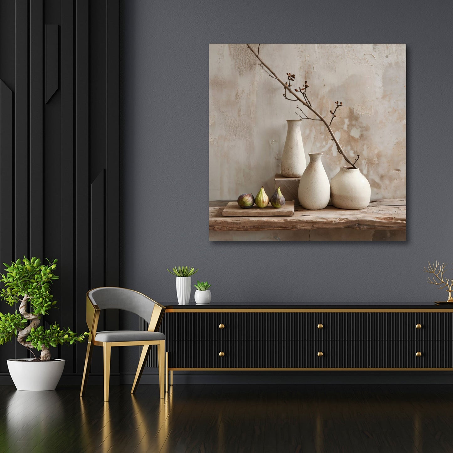 Minimalistisches Stillleben mit Vasen elegant Wandbild