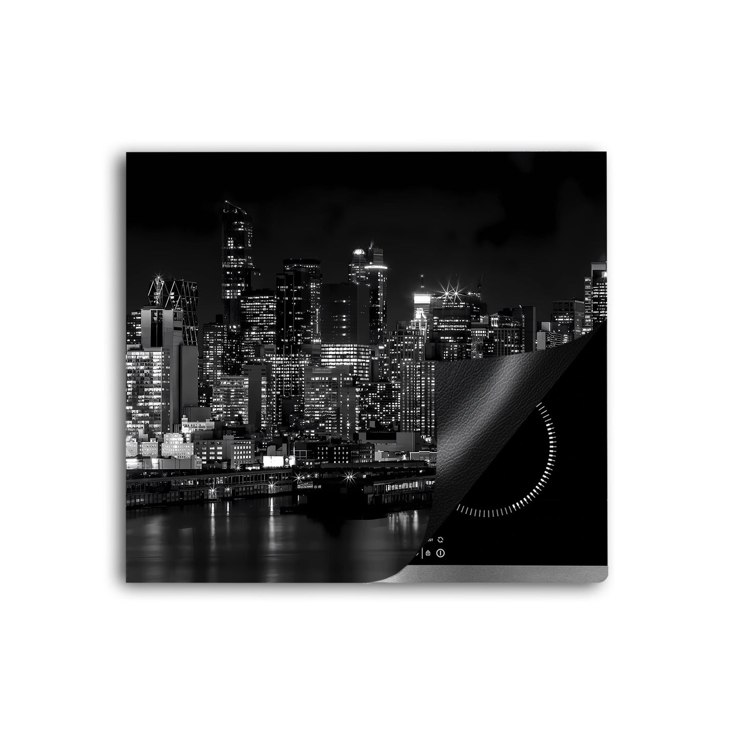 Modern schwarz weiss New York Herdabdeckplatte Induktionsschutz für Ceranfeld & Küche Deko