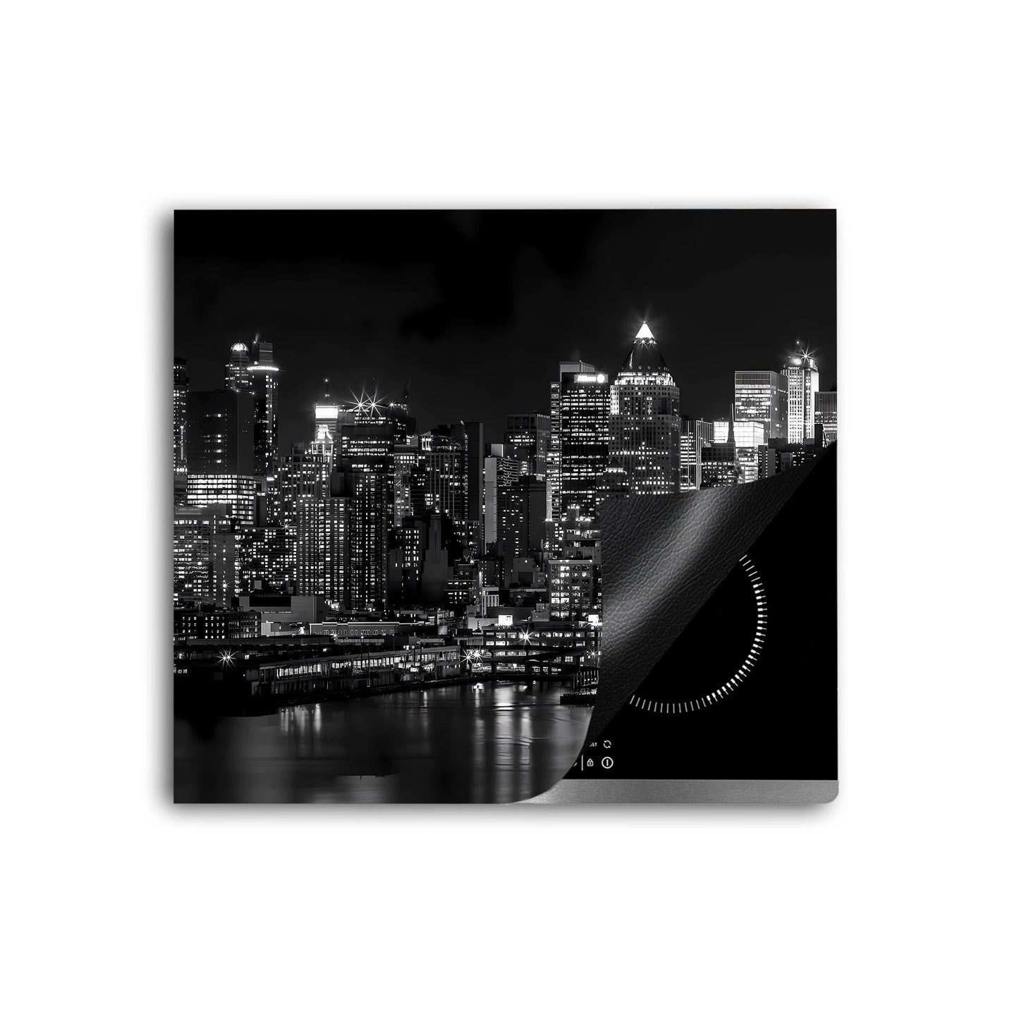 Schwarz weiss New York Nachts Herdabdeckplatte Induktionsschutz für Ceranfeld & Küche Deko