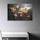 Moderne Weltkarte mit goldener abstrakter Geometrie Wandbild