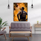 Basketballspieler im Pop Art Stil auf Alu-Dibond im Wohnraum